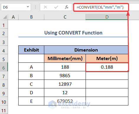2 Methods to Use Millimeter (mm) to Square Meter (m2) Formula in Excel