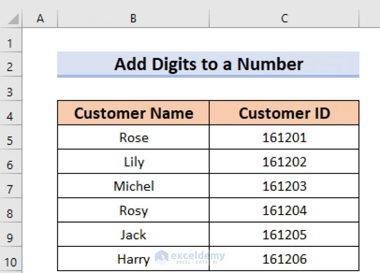 How to Add Digits to a Number in Excel (8 Easy Methods)