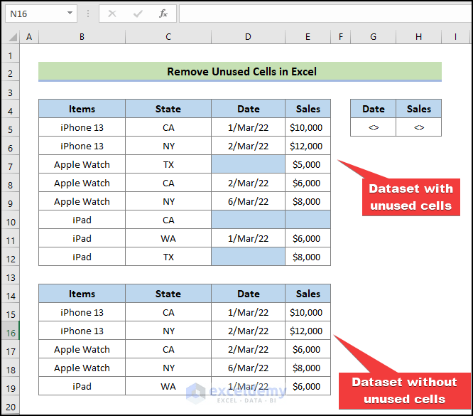 How to Remove Unused Cells in Excel (10 Methods) ExcelDemy