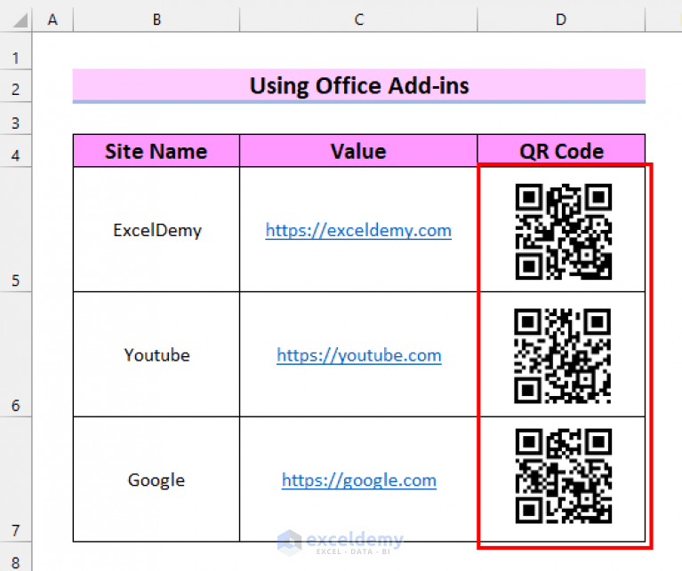 How to Create QR Code in Excel (2 Suitable Methods) ExcelDemy