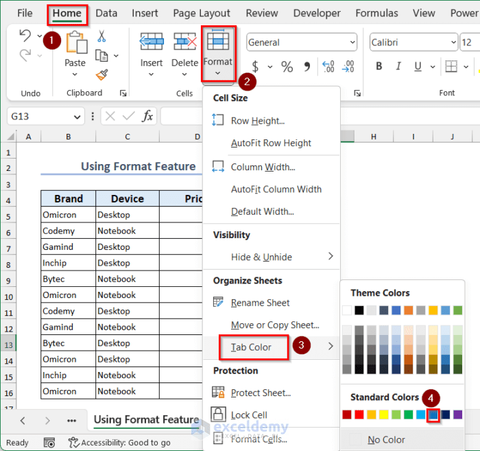 How to Change Worksheet Tab Color in Excel (4 Handy Ways)