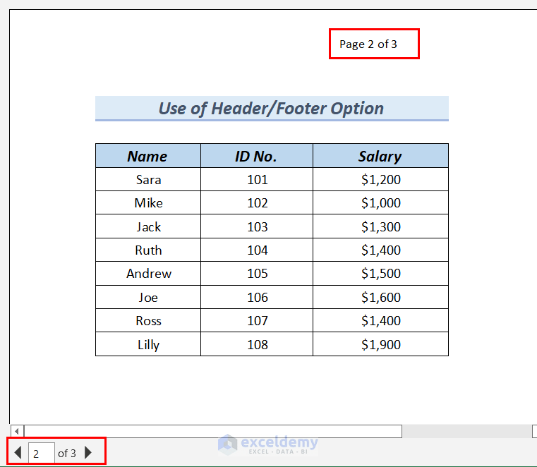How to Insert Sequential Page Numbers Across Worksheets