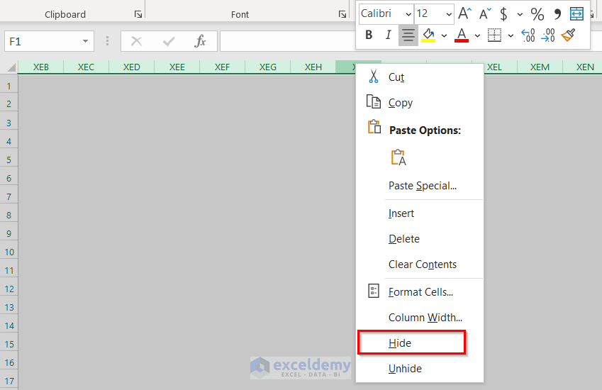 How to Hide Unused Columns in Excel (5 Quick Tricks)