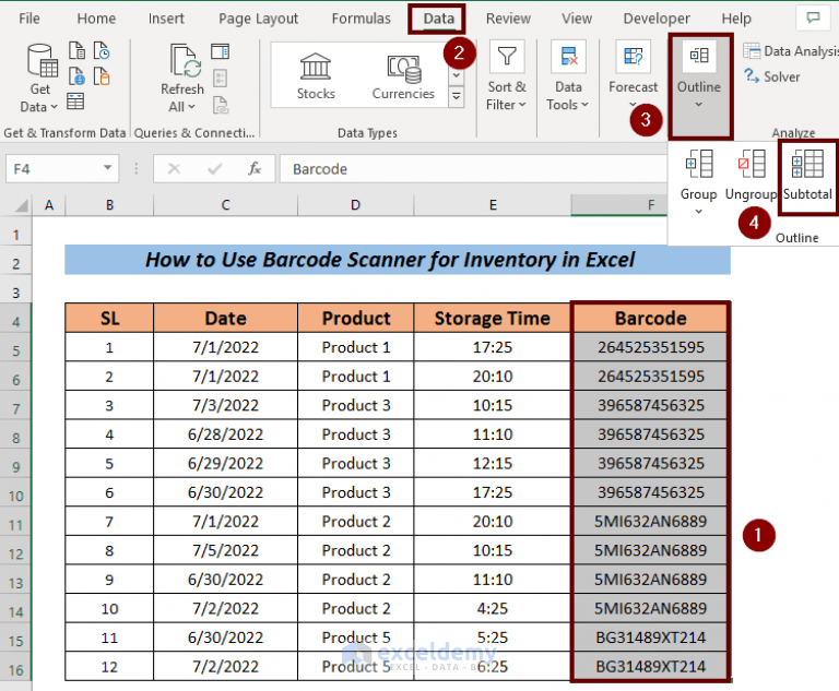 How to Use Barcode Scanner for Inventory in Excel (with Easy Steps)