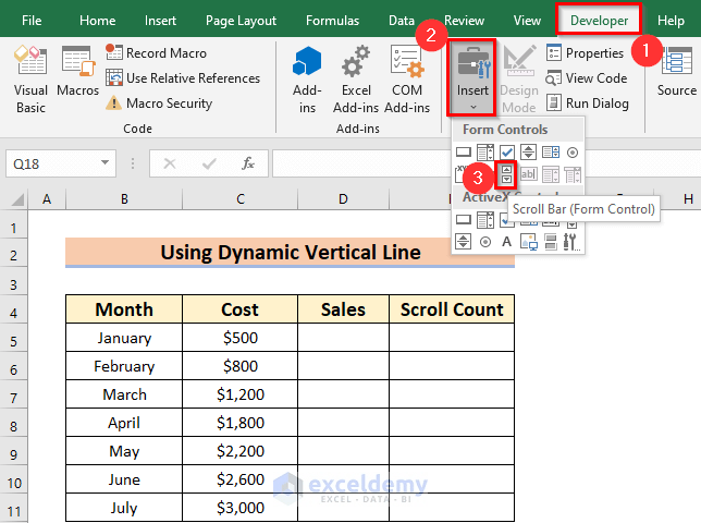 How to Add Vertical Line in Excel Graph (6 Suitable Examples)