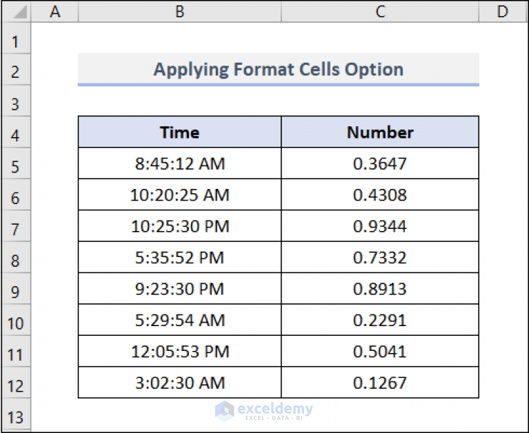 How to Convert Time to Number in Excel (5 Easy Methods)