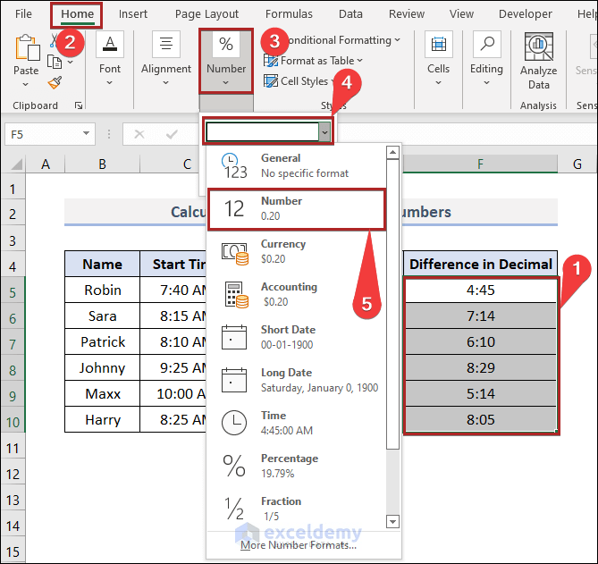 How to Convert Time to Number in Excel (5 Easy Methods)