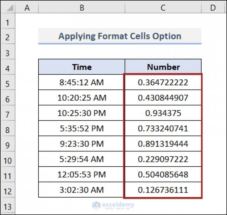 How to Convert Time to Number in Excel (5 Easy Methods)
