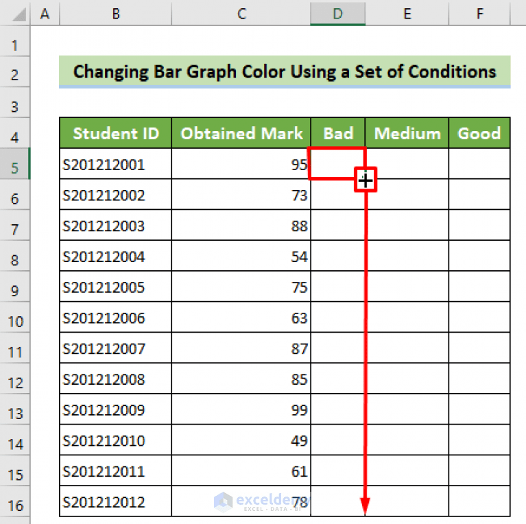 Excel Bar Graph Color with Conditional Formatting (3 Suitable Examples)