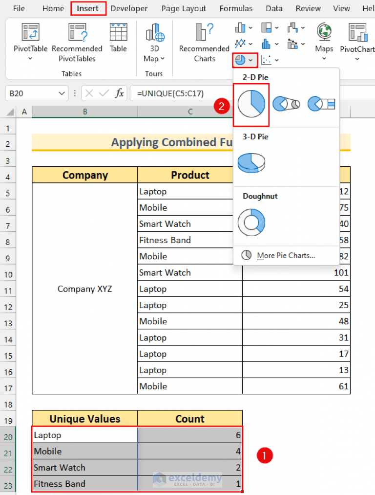 How to Make Pie Chart by Count of Values in Excel ExcelDemy