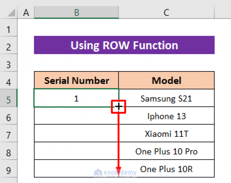 How to Create a Formula for Serial Number in Excel (7 Methods)