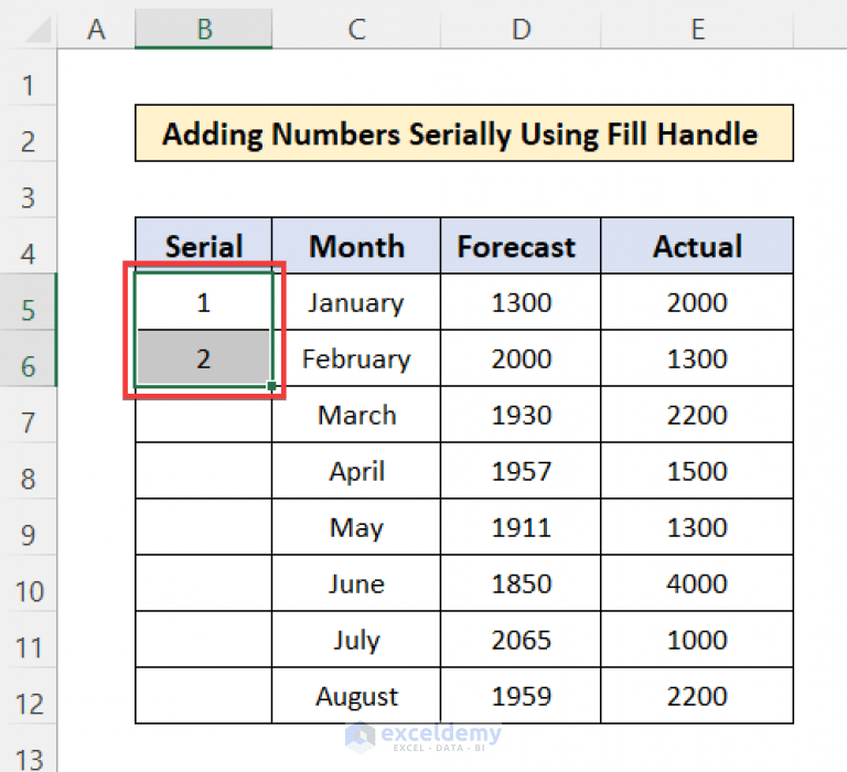 How to Add Numbers 1 2 3 in Excel (2 Suitable Cases)