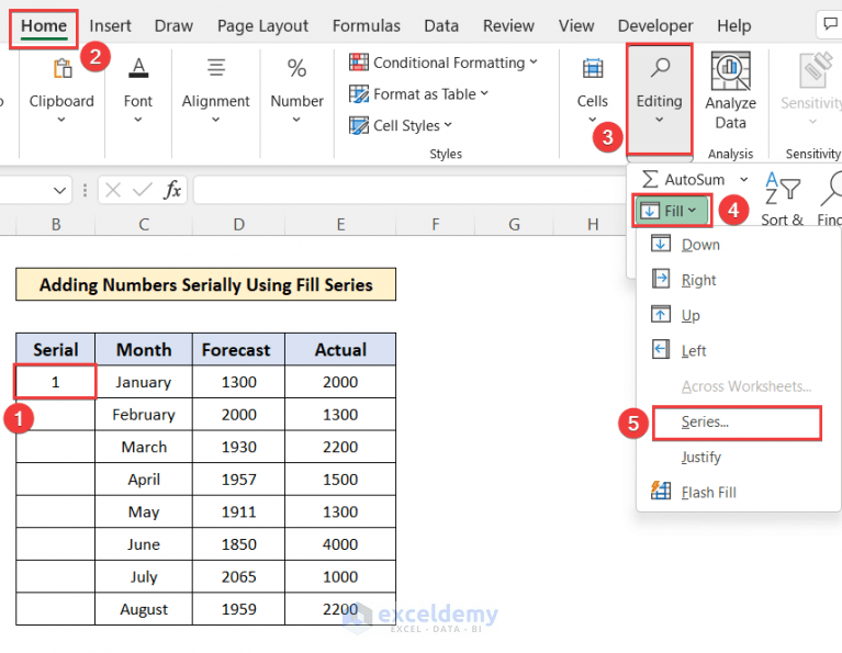 How to Add Numbers 1 2 3 in Excel (2 Suitable Cases)