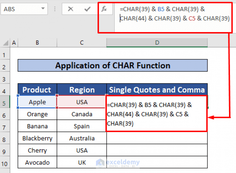 How to Add Single Quotes and Comma in Excel Formula (4 Ways)