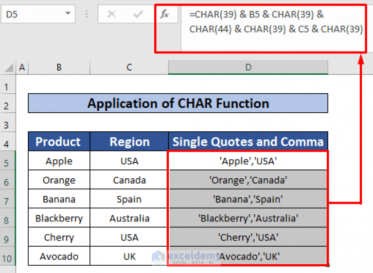 How to Add Single Quotes and Comma in Excel Formula (4 Ways)