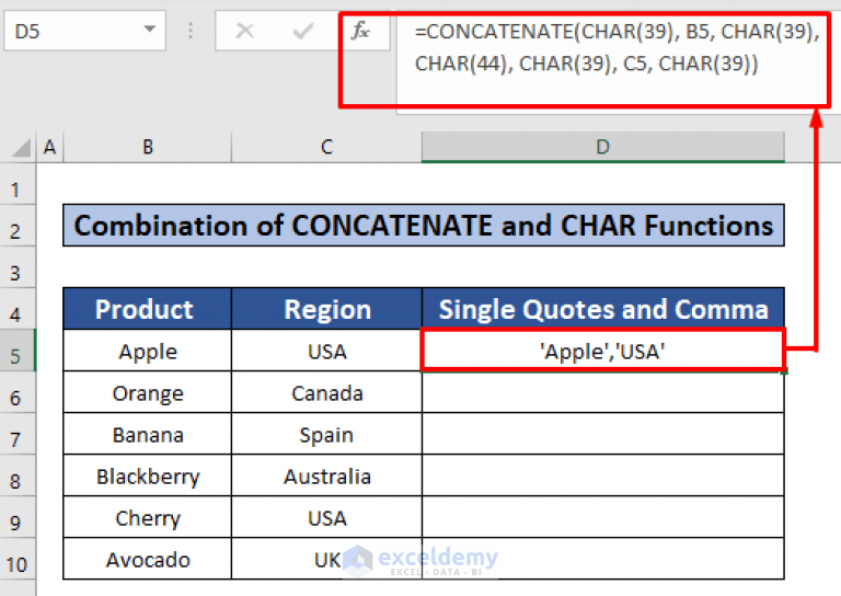 How to Add Single Quotes and Comma in Excel Formula (4 Ways)