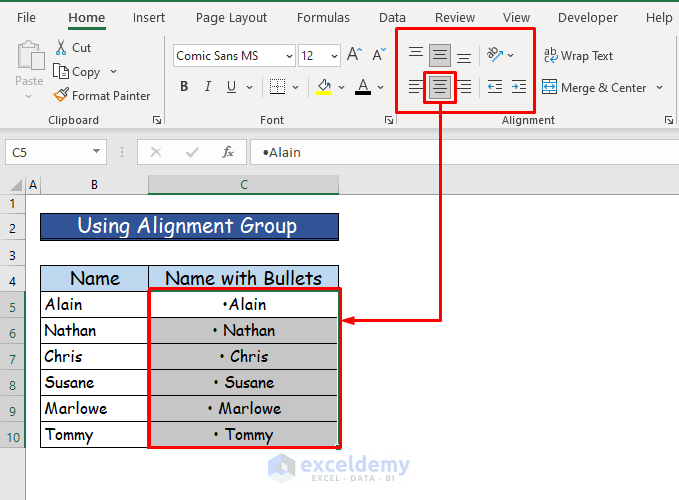 How to Align Bullet Points in Excel (2 Easy Ways) ExcelDemy
