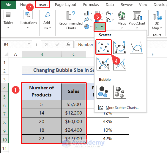 How to Change Bubble Size in Scatter Plot in Excel (with Simple Steps)