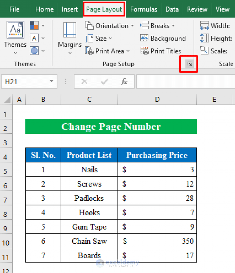 How to Change Page Number in Excel (With Easy Steps)