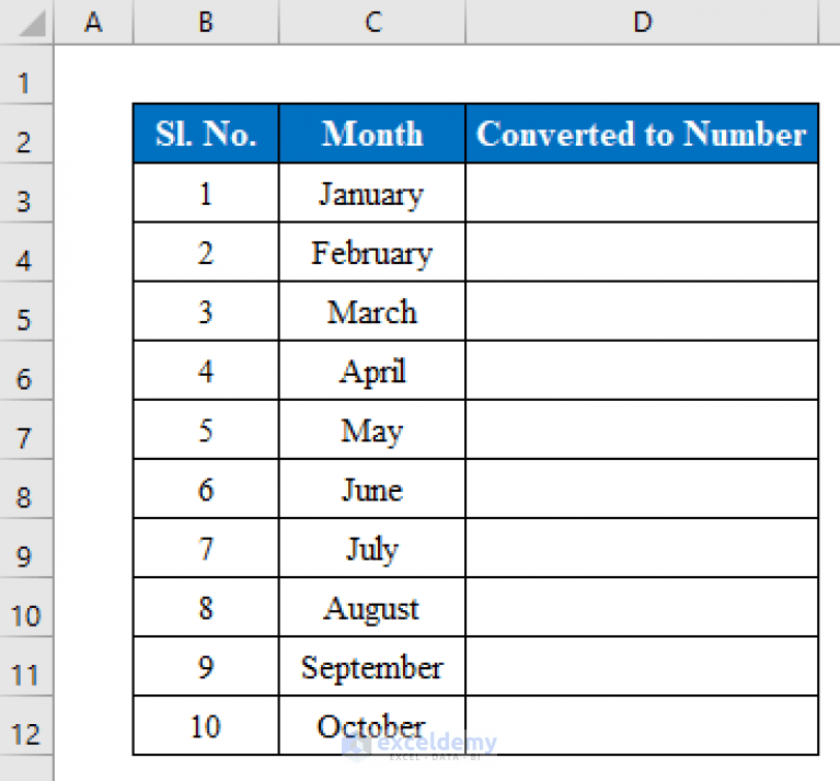 How to Convert Month to Number in Excel (3 Easy Methods)