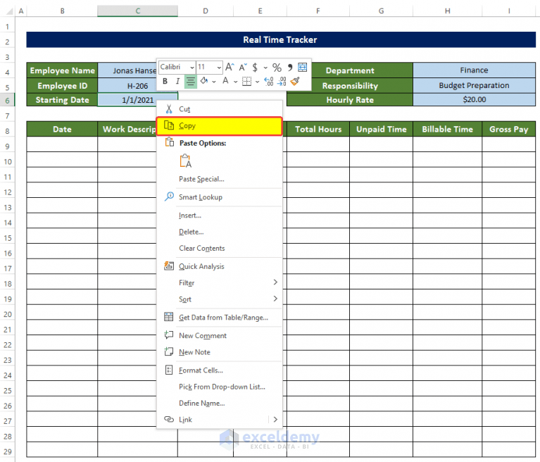 How to Create Real Time Tracker in Excel (with Detailed Steps)