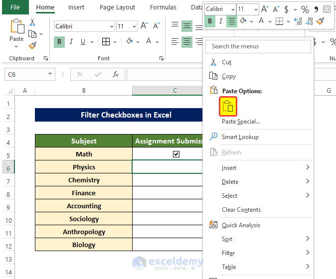 How to Filter Checkboxes in Excel (with Easy Steps) ExcelDemy