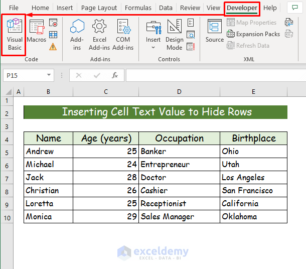 How to Hide Cells in Excel Until Data Entered (2 Easy Ways)