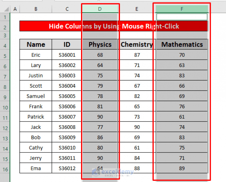 How to Hide Multiple Columns in Excel (5 Easy Methods)