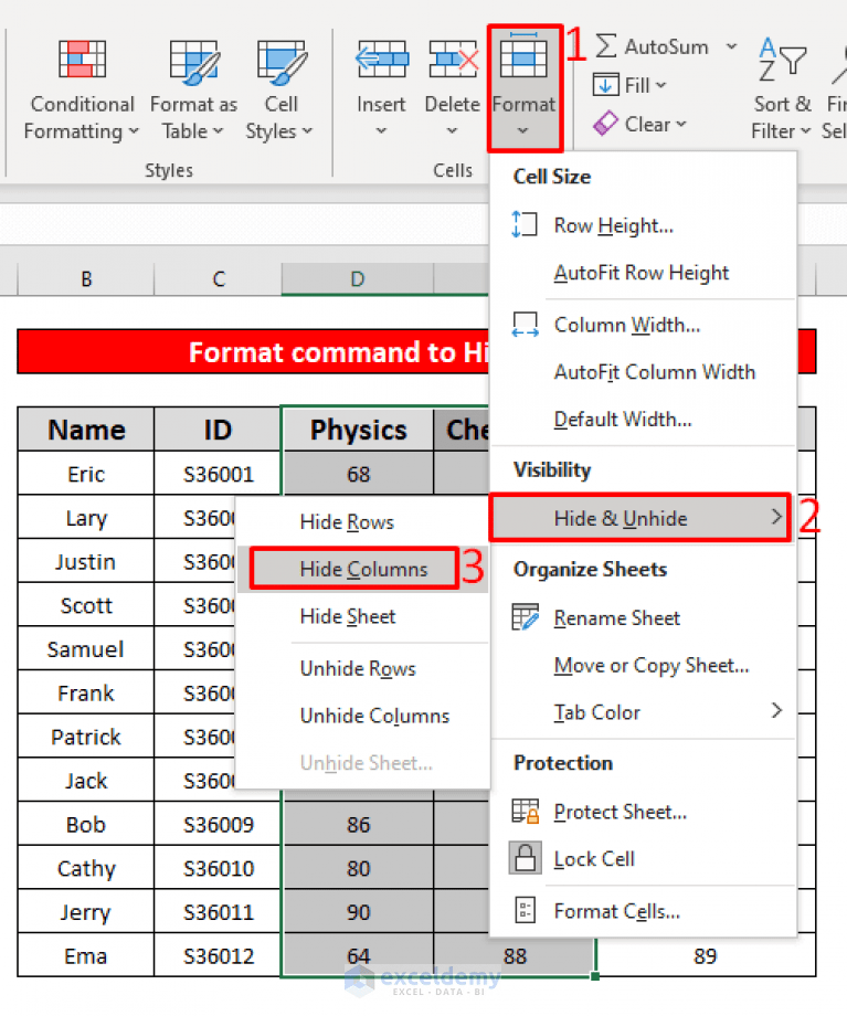 How to Hide Multiple Columns in Excel (5 Easy Methods)