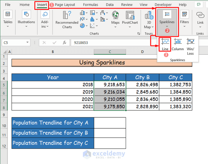 How to Insert Trendline in an Excel Cell (Create and Customization)