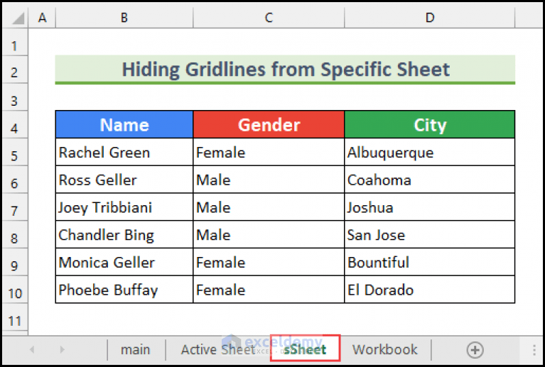 How to Remove Gridlines in Excel Using VBA ExcelDemy