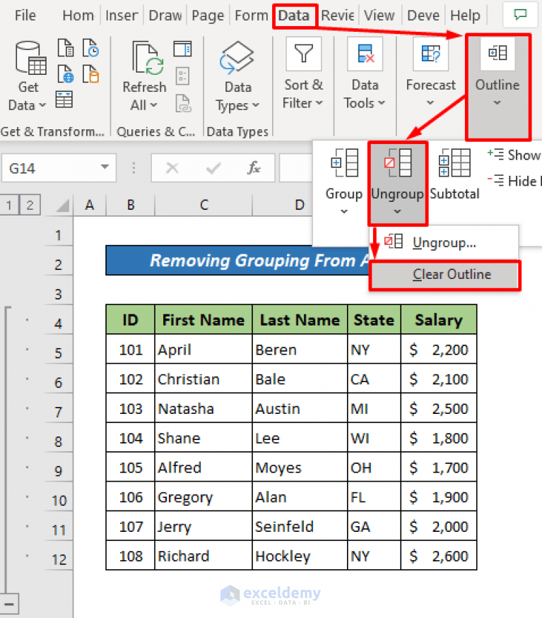 How to Remove Grouping in Excel (2 Suitable Examples) ExcelDemy