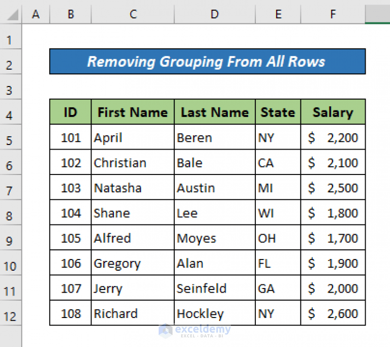 How to Remove Grouping in Excel (2 Suitable Examples) ExcelDemy