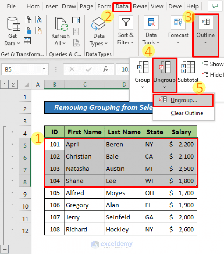 How to Remove Grouping in Excel (2 Suitable Examples) ExcelDemy