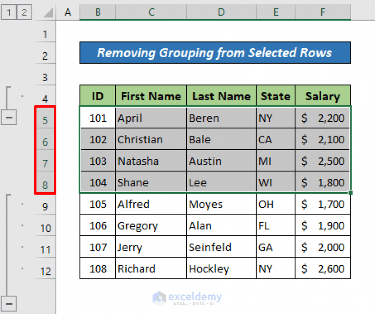 How to Remove Grouping in Excel (2 Suitable Examples) ExcelDemy