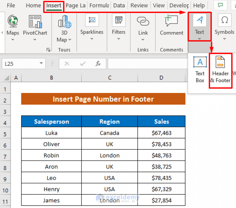 How to Insert Page Number Using VBA in Excel (3 Macros)