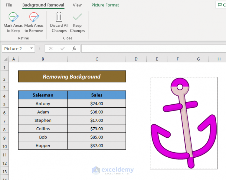How to Remove Background in Excel (2 Practical Cases)