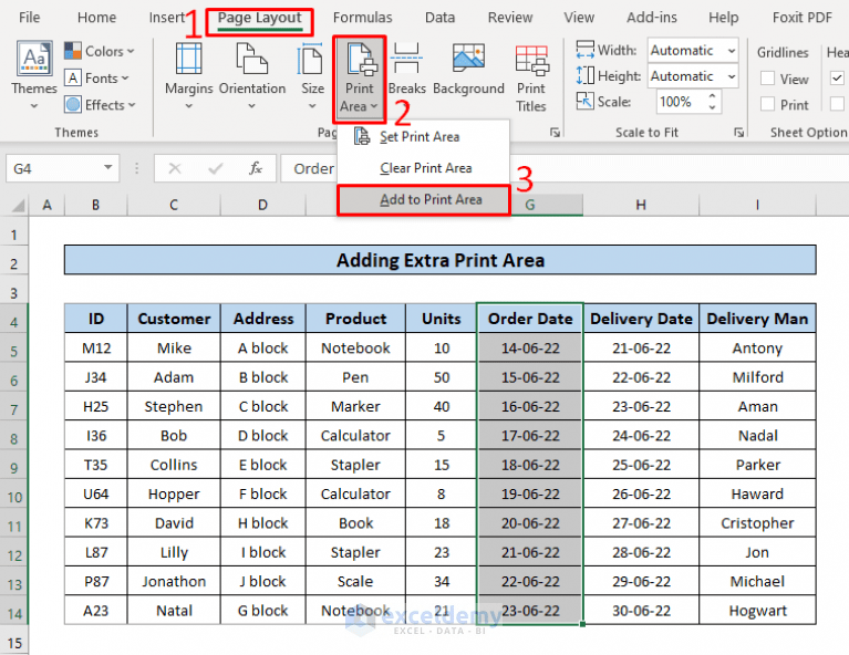 How to Set Print Area with Blue Line in Excel (5 Easy Ways)