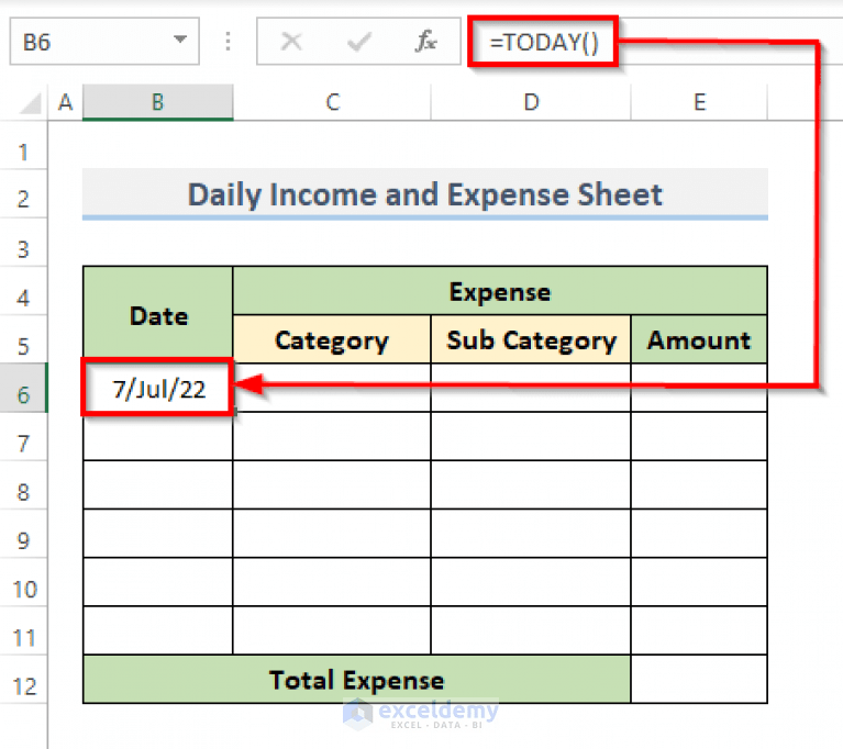 How to Create Daily Expense Sheet Format in Excel (With Easy Steps)