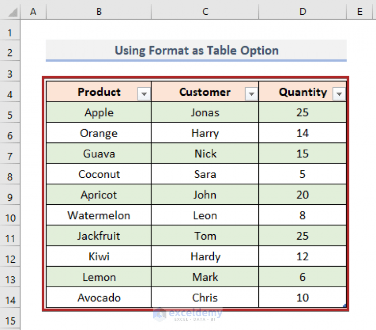 How to Color Alternate Row Based on Cell Value in Excel