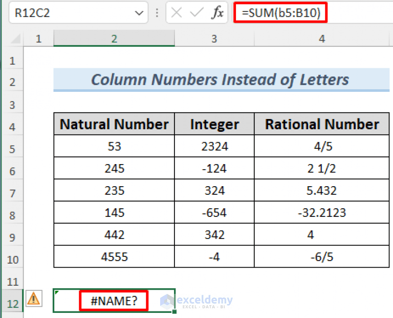 [Fixed] Excel Column Numbers Instead of Letters (2 Solutions)