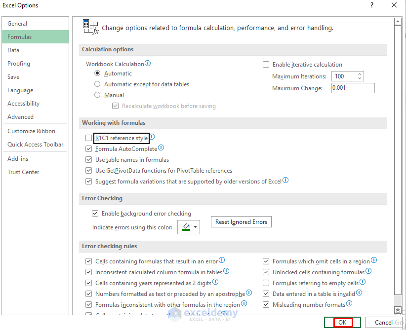[Fixed] Excel Column Numbers Instead of Letters (2 Solutions)