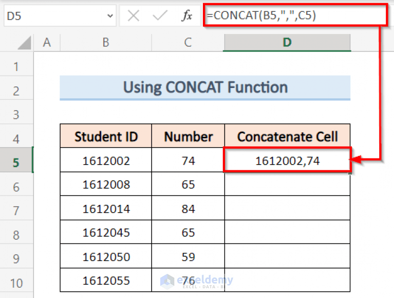 How to Add Comma in Excel to Concatenate Cells (5 Easy Ways)