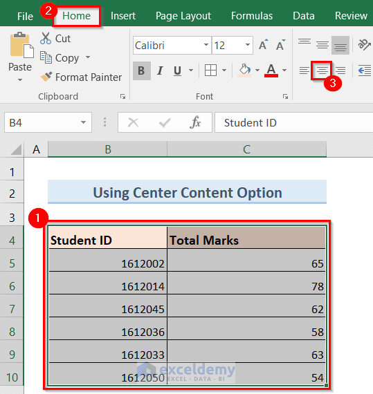 How to Apply Center Horizontal Alignment in Excel (3 Quick Tricks)