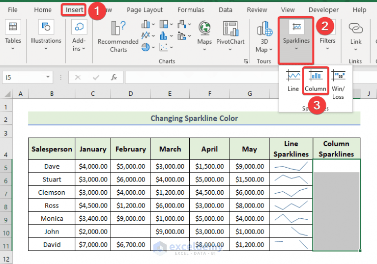 How to Change Sparkline Color in Excel (with Detailed Steps) ExcelDemy