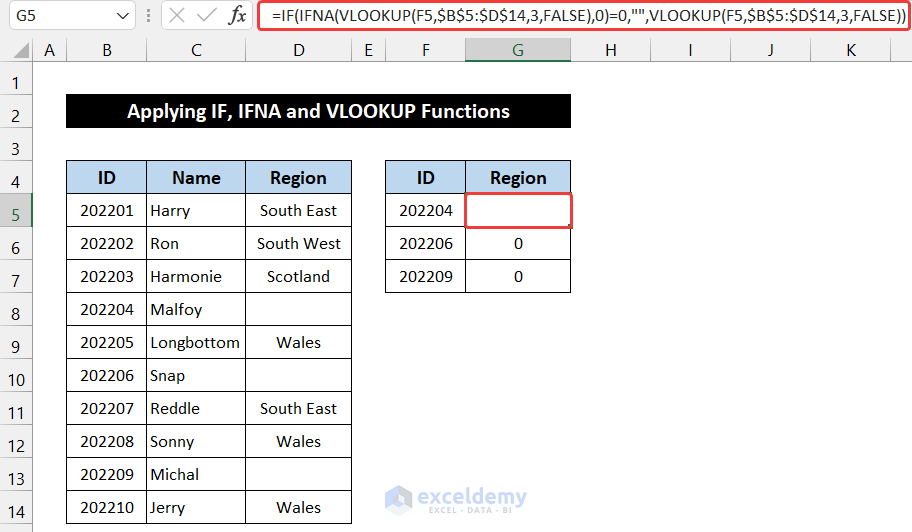 How to Use VLOOKUP to Return Blank Instead of 0 (7 Ways)