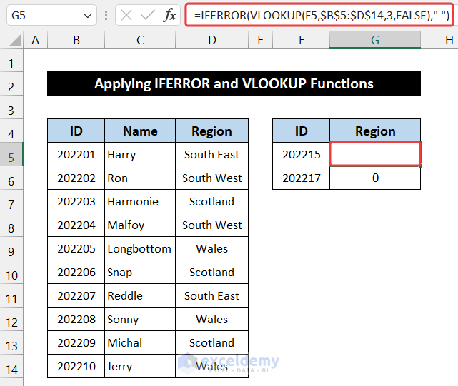 How to Use VLOOKUP to Return Blank Instead of 0 (7 Ways)