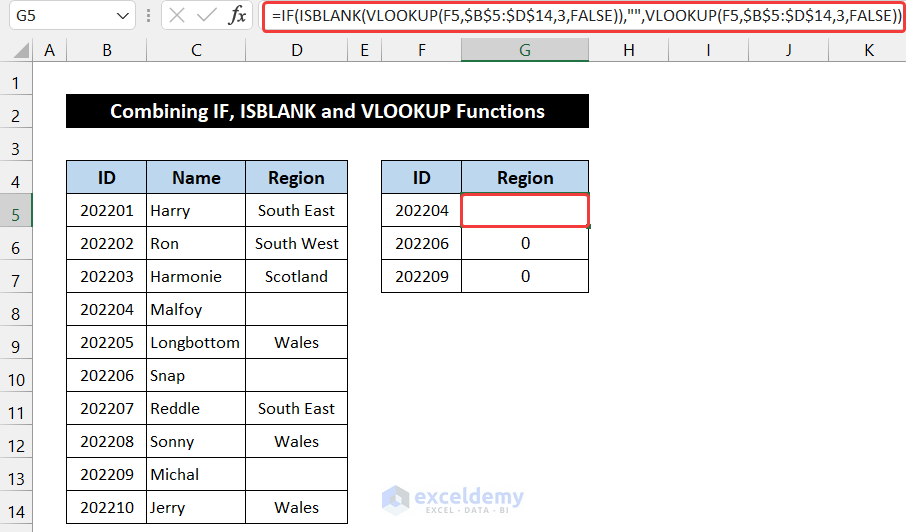How to Use VLOOKUP to Return Blank Instead of 0 (7 Ways)