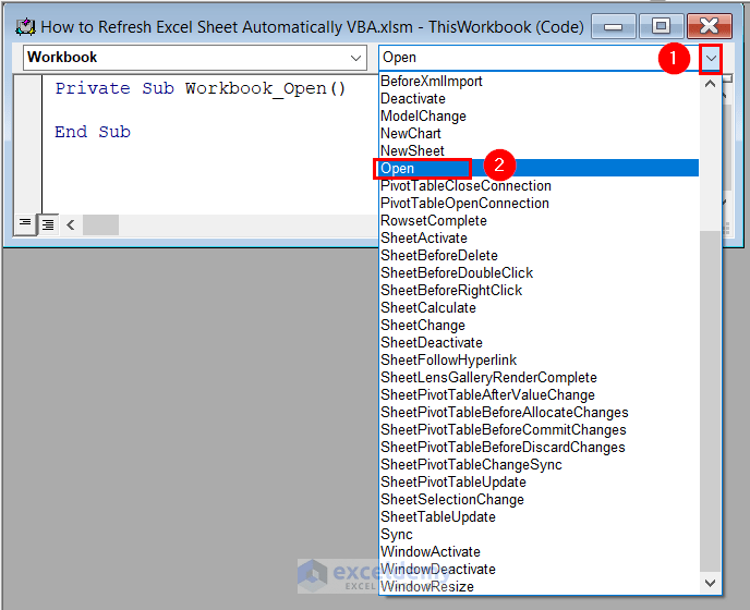 How to Refresh Excel Sheet Automatically Using VBA (4 Methods)