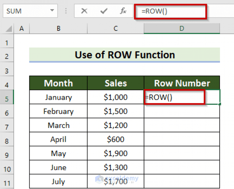How to Get Row Number of Current Cell in Excel (4 Quick Ways)